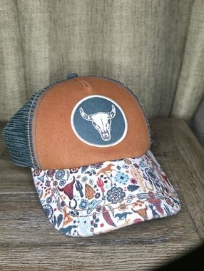 Cruel Girl Teal & Rust Mesh Trucker Hat